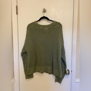 Old Navy Sage Green Open-Knit Sweater